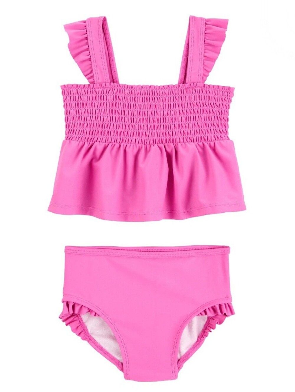 NWT! Carter's  Pink Ruffle Smocked Two-Piece Swim Set 12M
